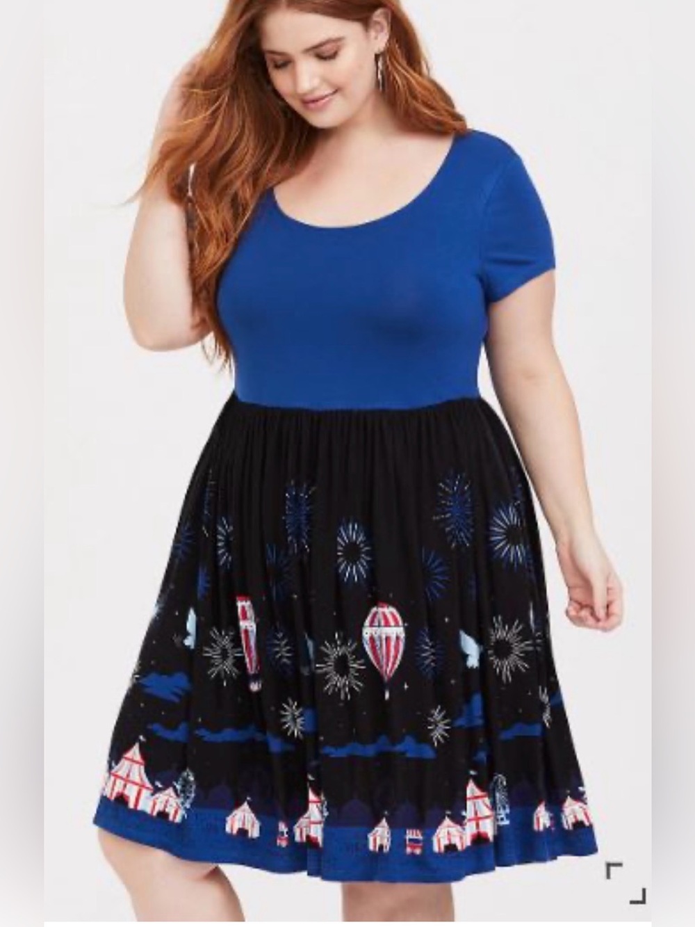 NWT Torrid Disney Dumbo Circus balloon short sleeve skater dress size 3X